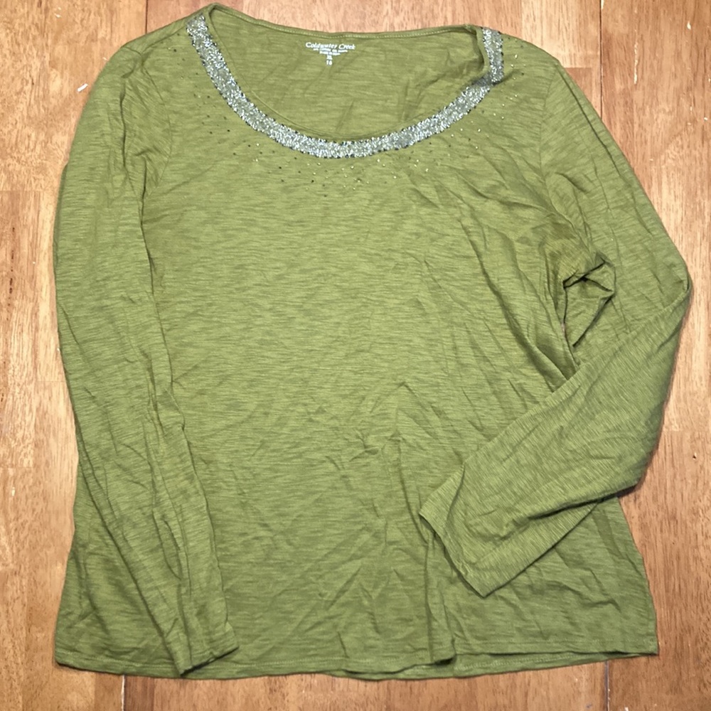 Coldwater Creek size XL 16 top fancy neckline